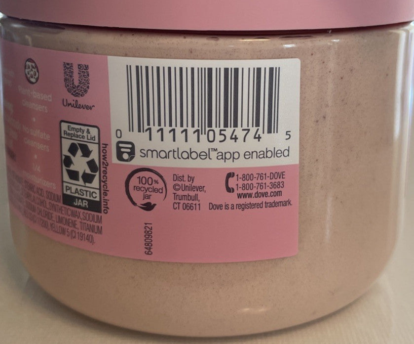 Lot of 2 Dove X Crumbl Strawberry Crumb Cake Body Scrub 15 oz.