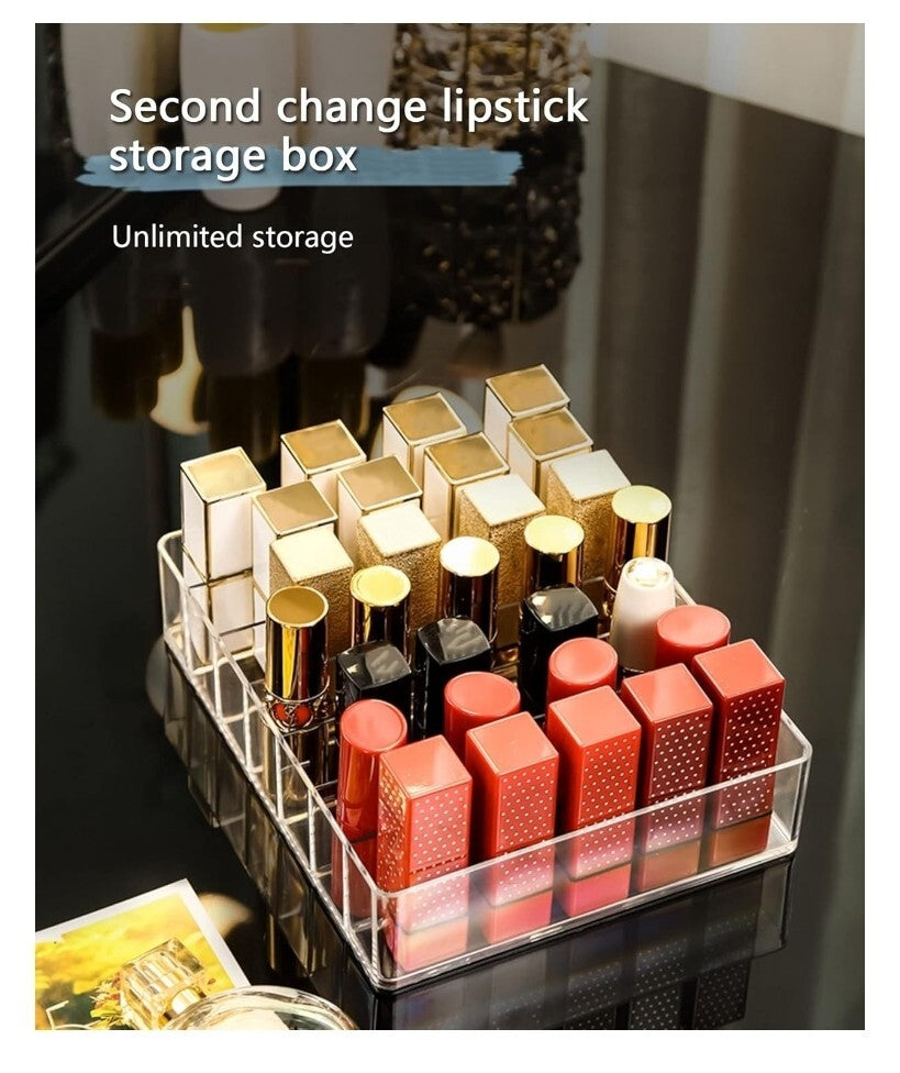 Acrylic Eyeshadow Makeup Organizer with 7 Sections - 2 Pack