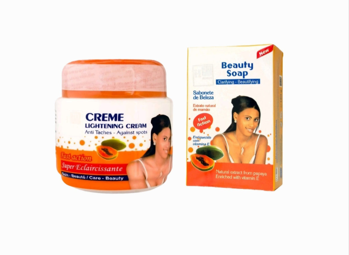 (2 Pack) H20 Papaya Beauty Lightening Creme 300g & Clarifying Bar
