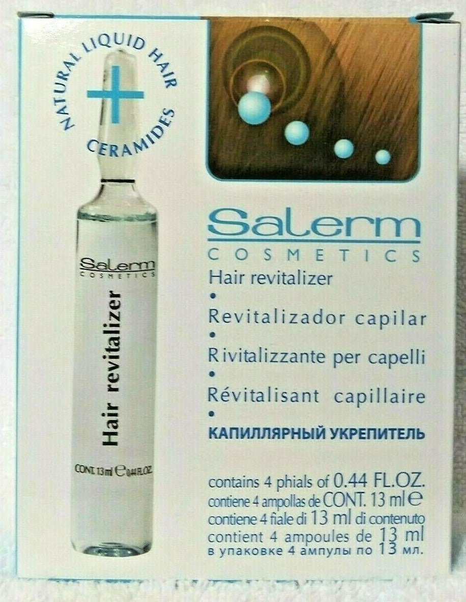 Salerm Hair Revitalizer - 4 Vials of 0.44oz Hair Treatment for Scalp & Hair Health