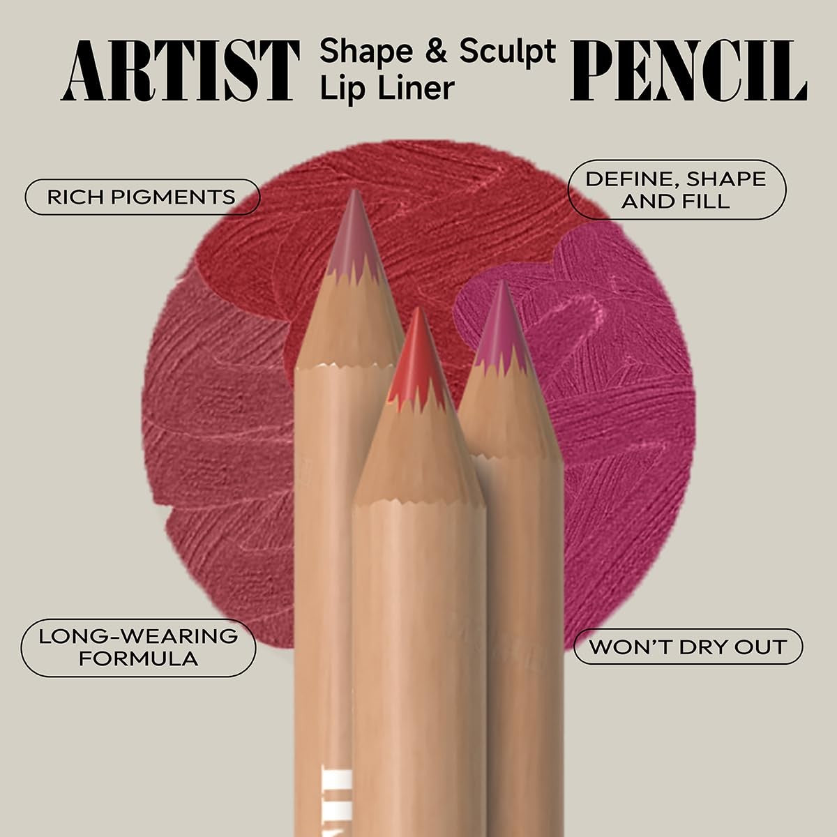 Waterproof Nude Brown Lip Liner Set - 6 Shades, Smudge-Proof & Long-Lasting