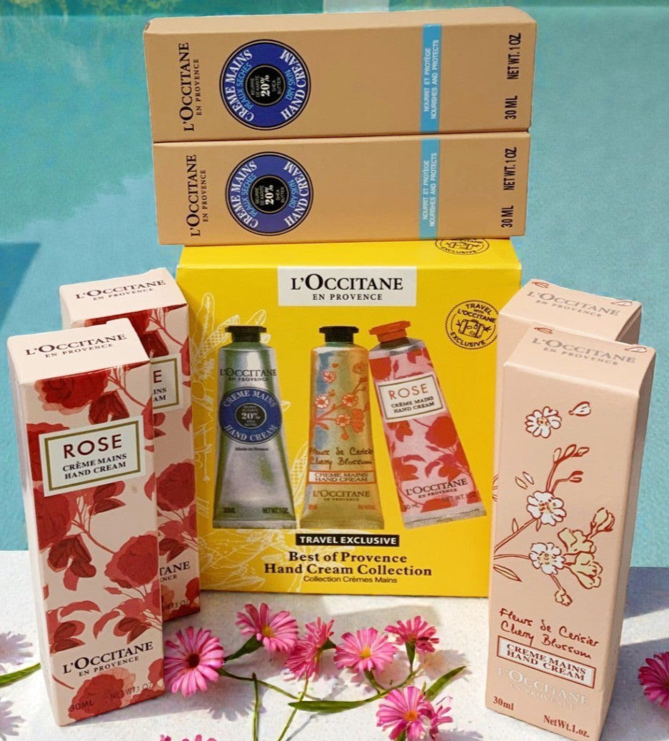 Hand Cream Collection Travel Set - 6 x 30ml Shea Butter, Rose & Cherry Blossom