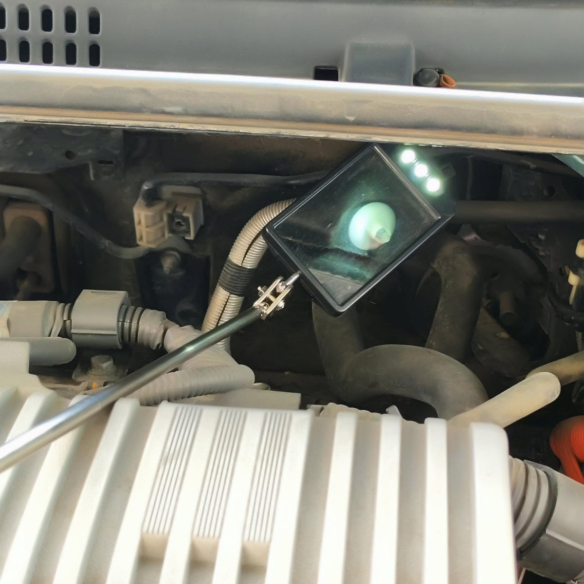 Telescopic Inspection Mirror with LED Light 360° Rotating Automotive Tool