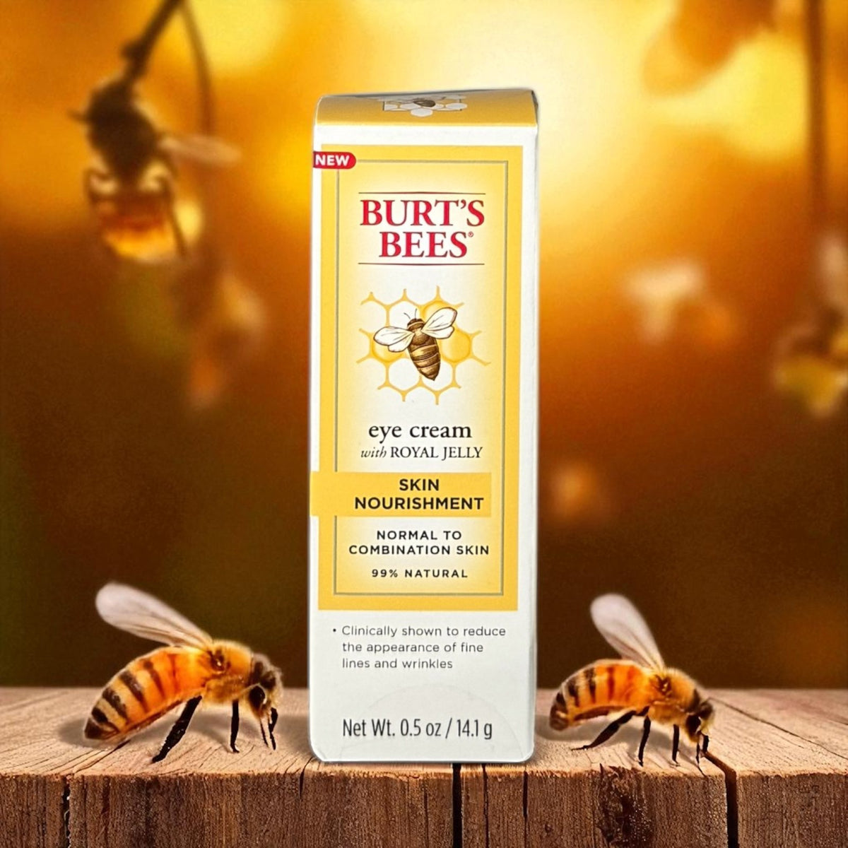 Natural Eye Nourishment Cream with Royal Jelly - 0.5oz Tube, Gentle Moisturizer
