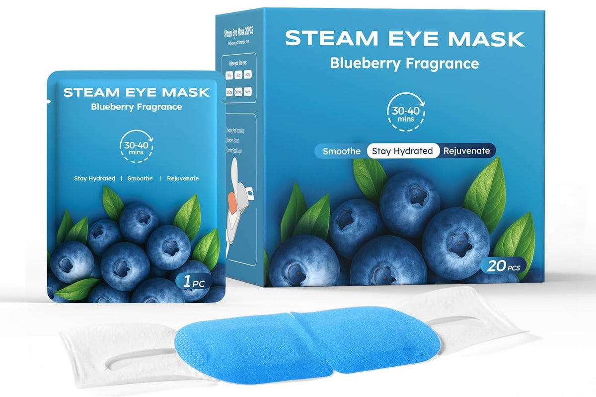 Disposable Warm Eye Masks - Travel & Eye Fatigue Relief, 20 Pack