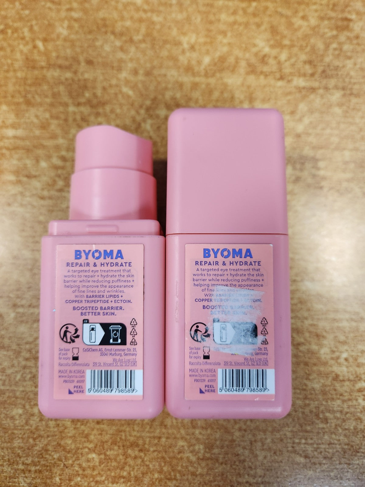 BYOMA Barrier Repair Eye Cream - Hydrating Anti-Aging Formula, 0.68 oz, Pack of 2