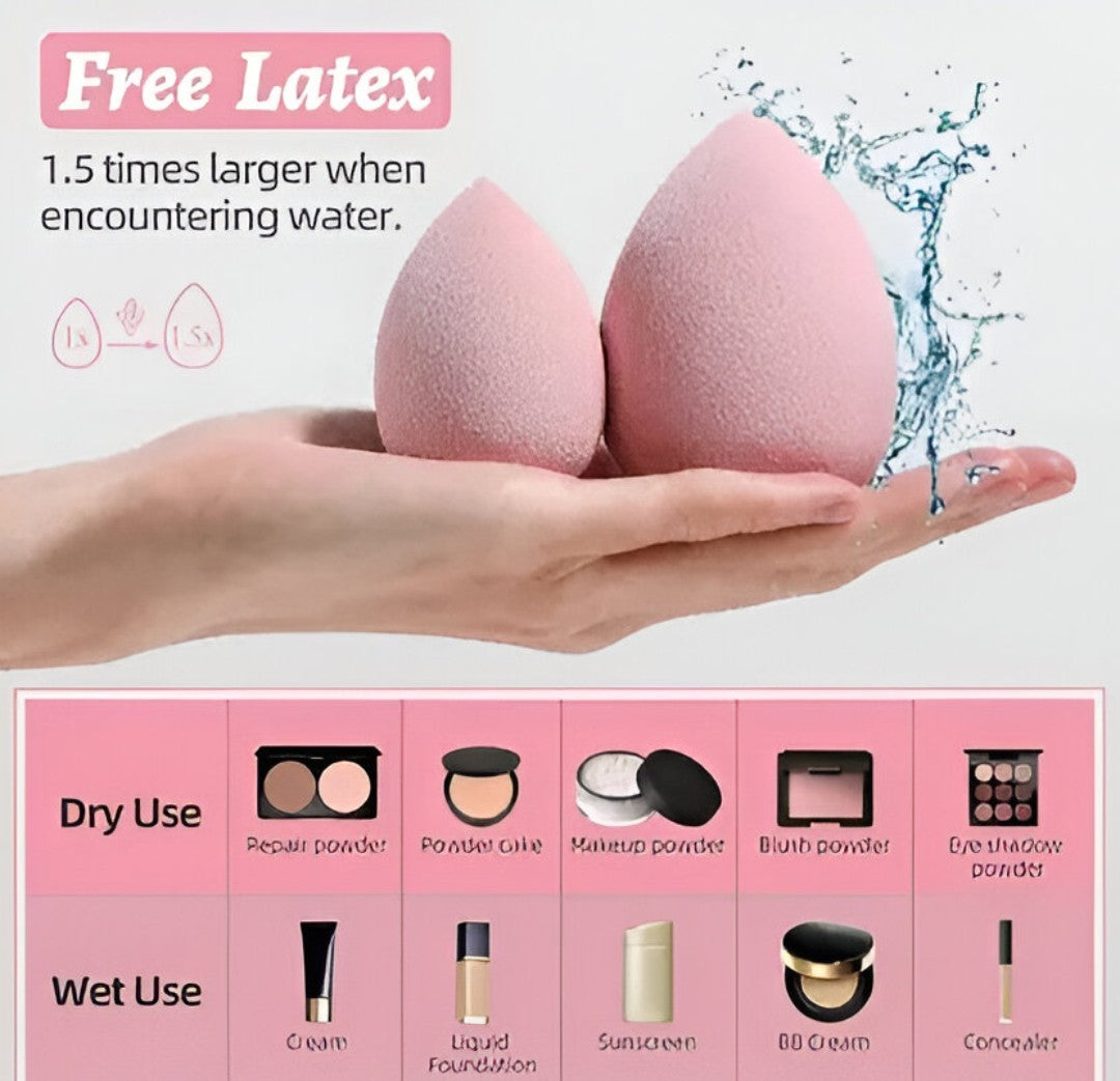 8 Pcs Colorful Makeup Sponge Set Blender Foundation Blenders