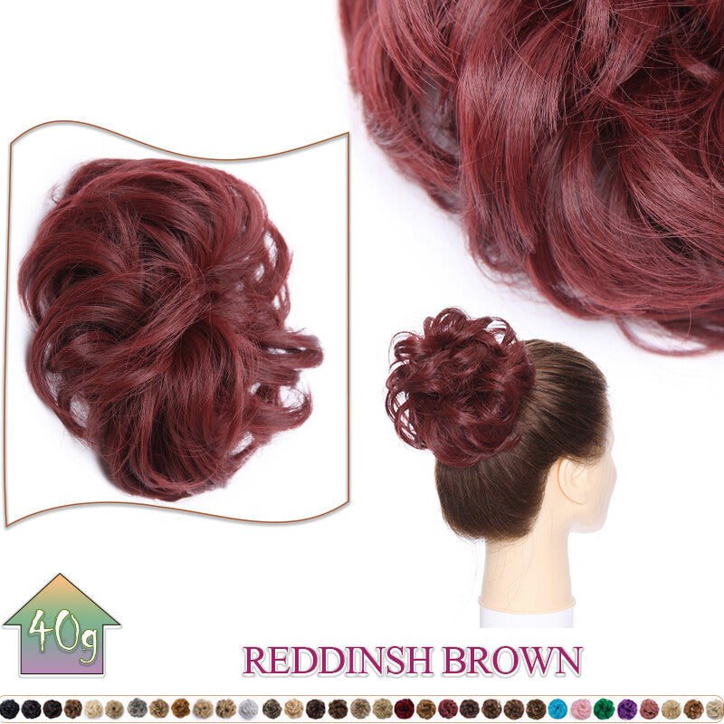 Curly Messy Bun Hair Extension Scrunchie Natural Updo Thick Human Hair