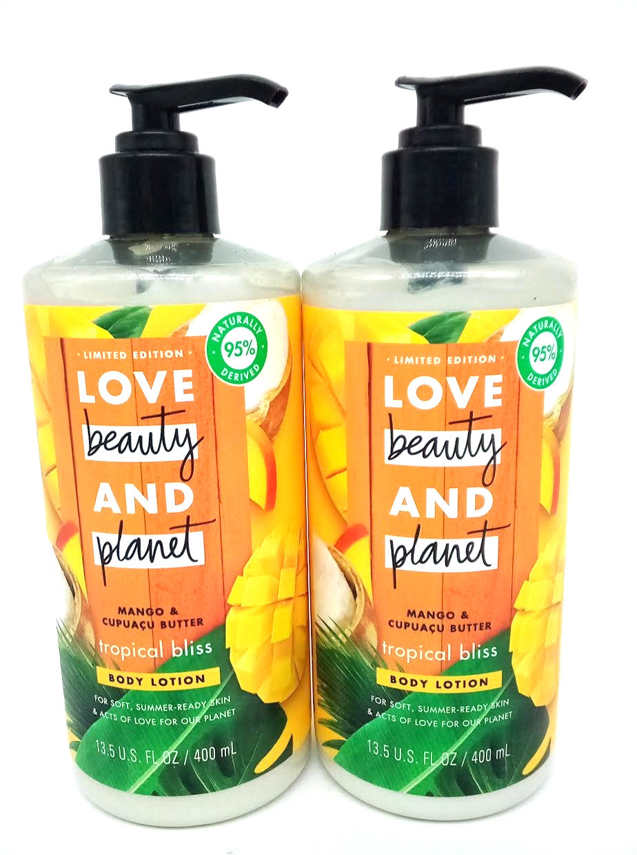 Love Beauty & Planet Mango Cupuacu Butter Body Lotion 2PACK 13.5oz NEW