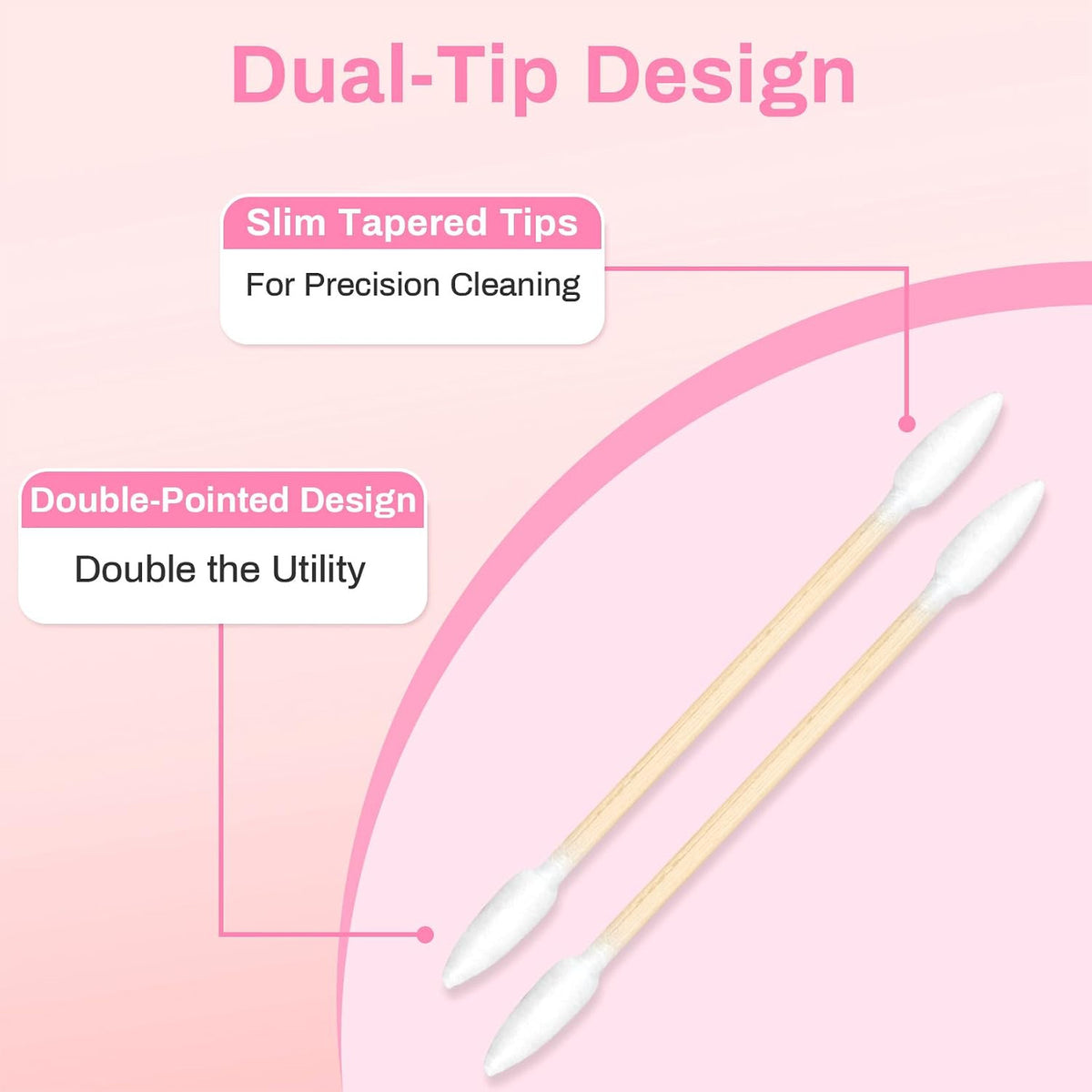 300PCS Double Pointed Cotton Swabs for Ear Care Makeup Precision Application