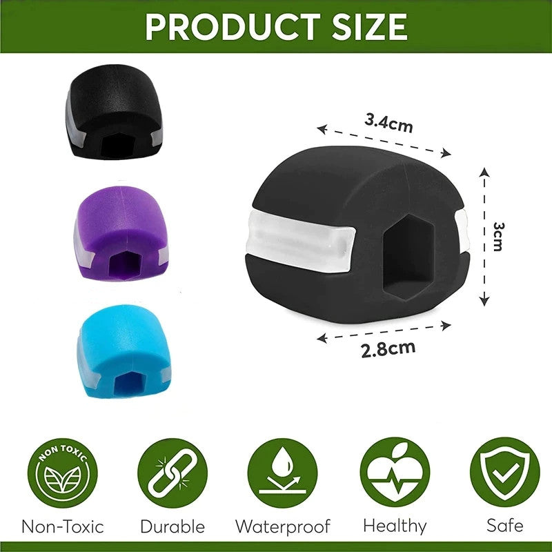 3-Pack Jawline Exerciser Set with Resistance Levels for Face Toning & Neck Workout