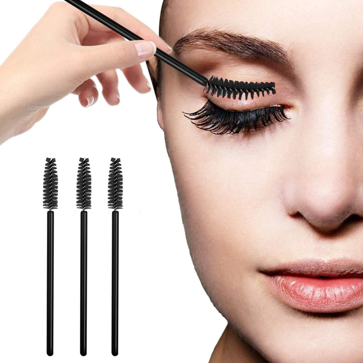 Disposable Eyelash Mascara Brushes Set for Eyelash & Eyebrow Application - 100 Pcs