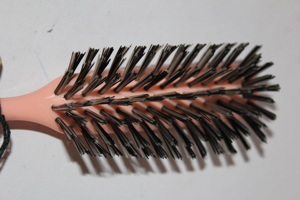 Vintage Round Bristle Hair Brush with Nylon Tips - 7.5" Pink