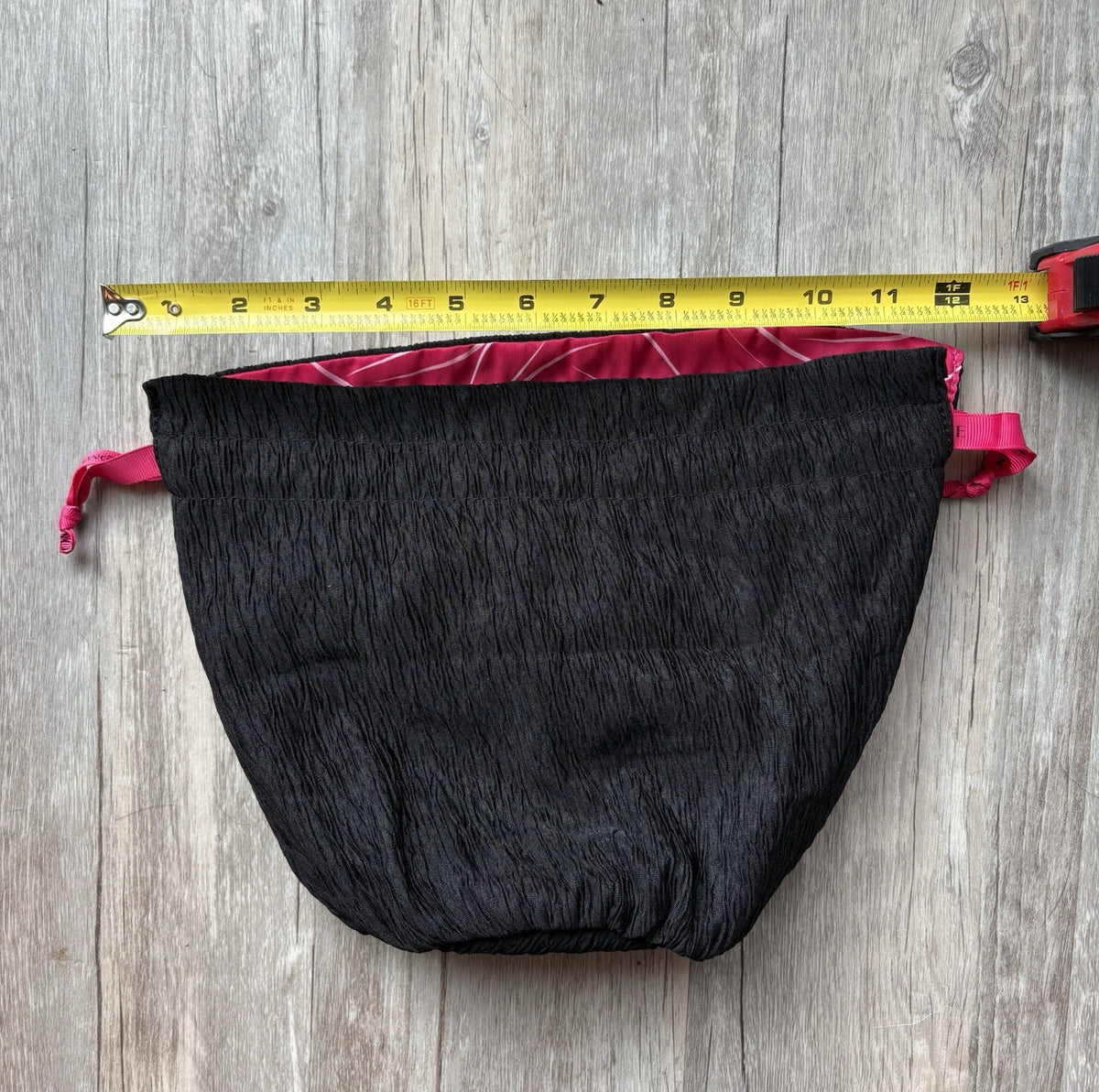 Lancôme Fuchsia & Black Drawstring Makeup Pouch - Cosmetic Bag