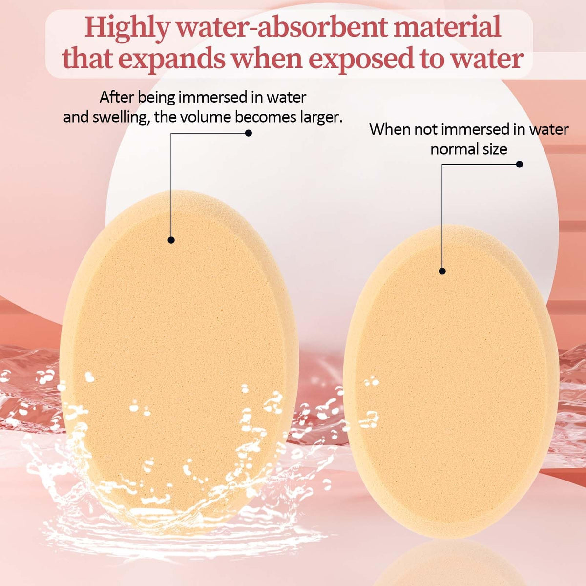 2 Pack Oval Makeup Sponge Set - Professional Foundation & Blush Applicators