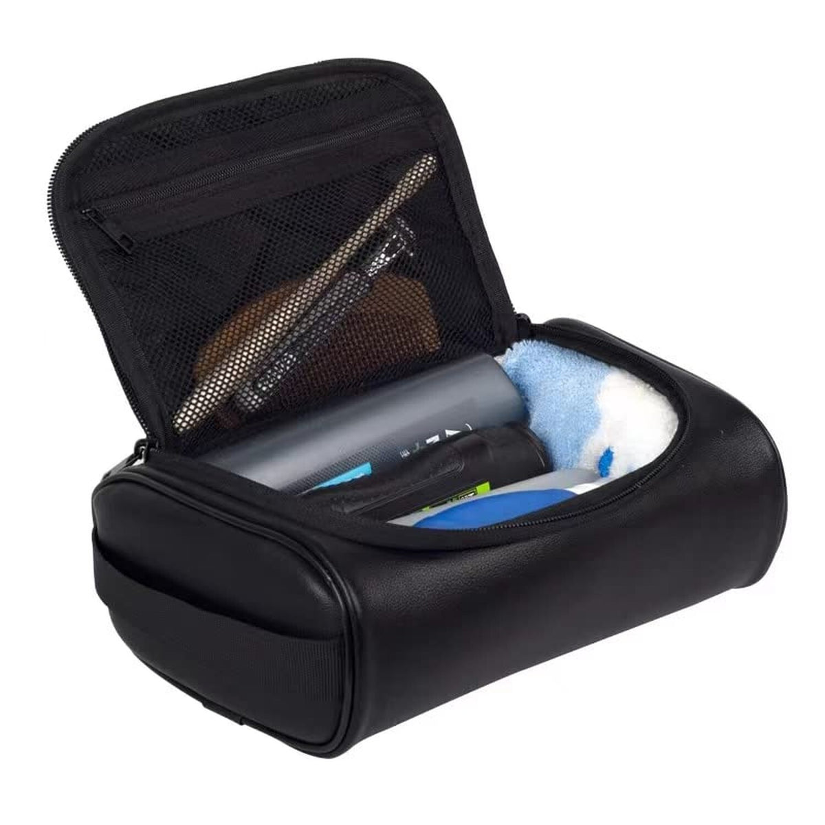 Personalized Small Leather Toiletry Bag for Men - Waterproof Travel Organizer