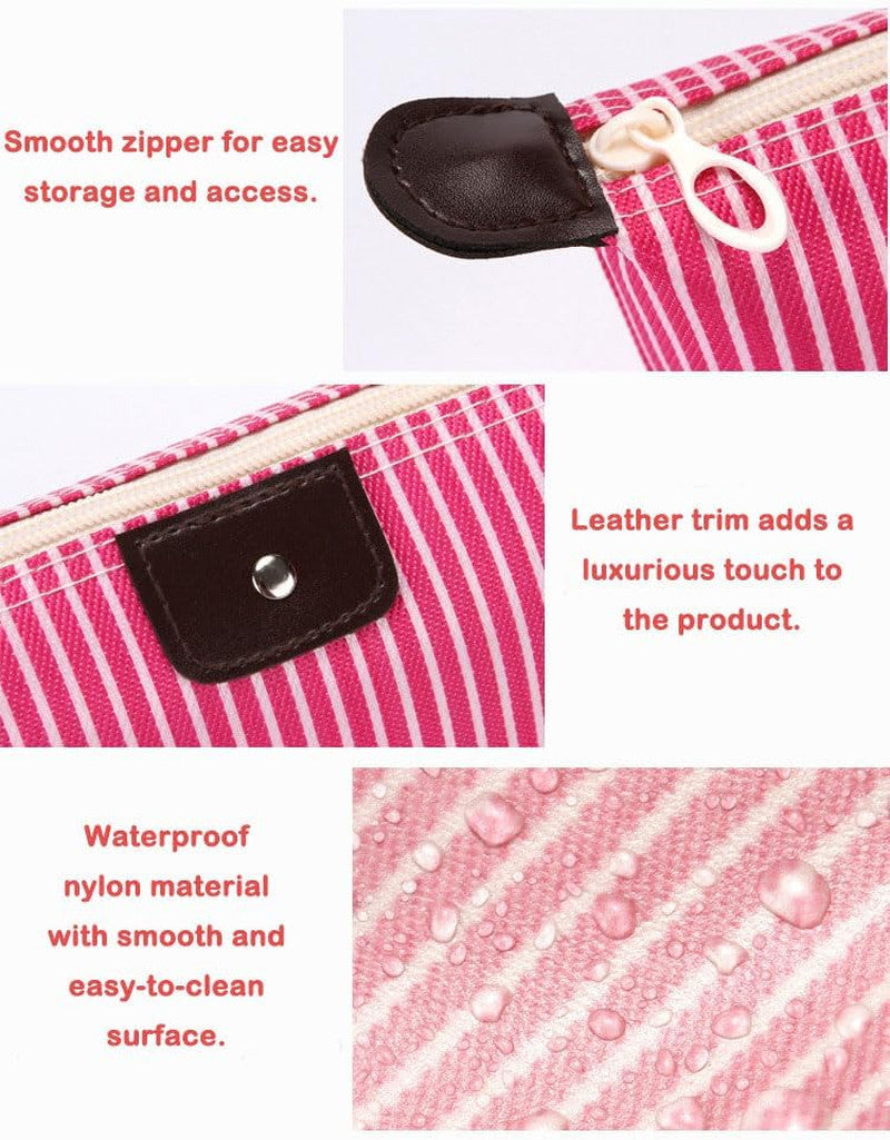 Travel Makeup Bag Waterproof Nylon Cosmetic Organizer with Zipper