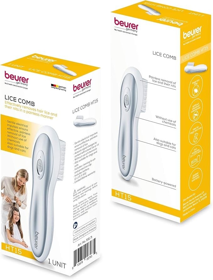 Electric Lice Comb for Head & Pet Removal - Chemical Free & Pain-Free