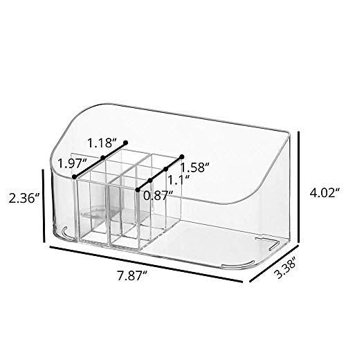 Clear Makeup Organizer Tray with 9 Compartments - Cosmetic Storage Holder