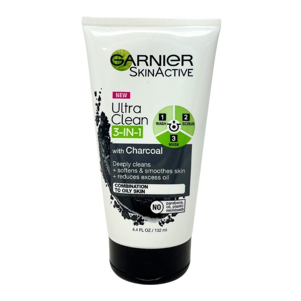 Charcoal Face Wash, Scrub & Mask 3-In-1, 4.4oz (2-Pack)
