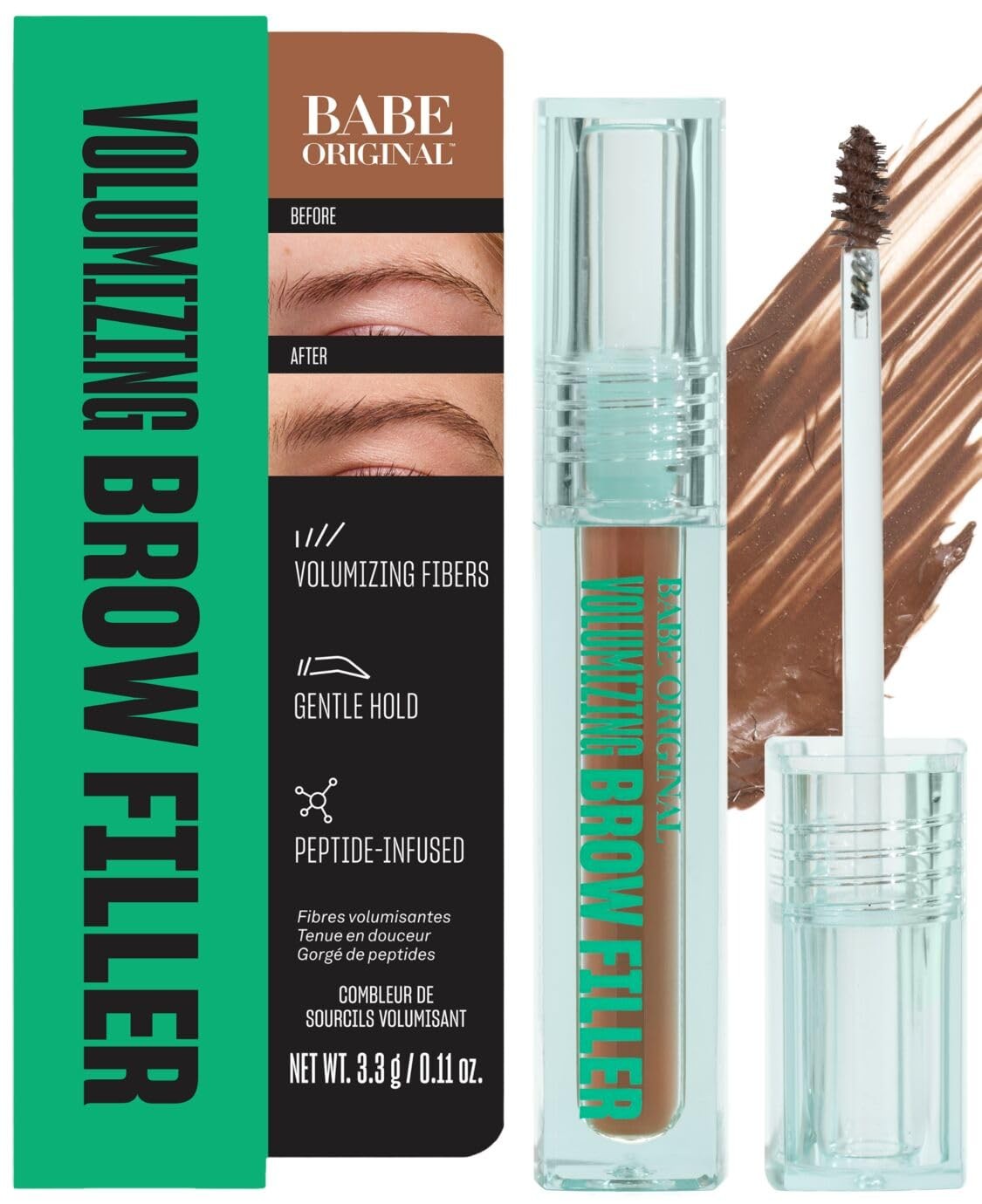 Eyebrow Filler Gel for Thicker Brows - Auburn, Natural Finish