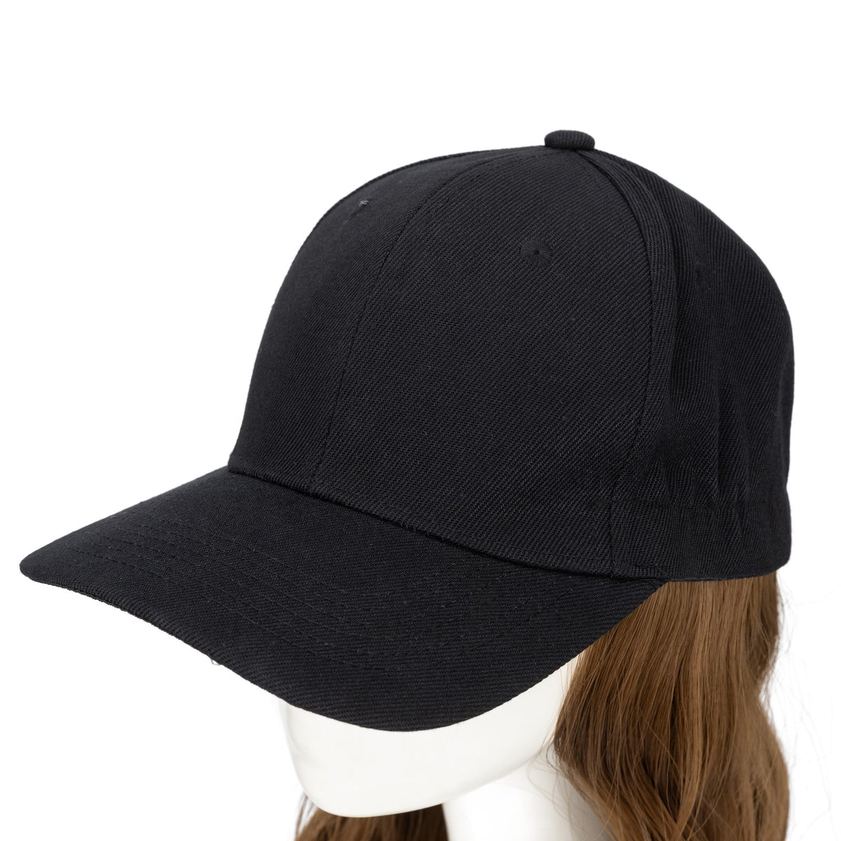 Women Baseball Cap Hat with Wavy Synthetic Hair Wig - Natural, Ombre