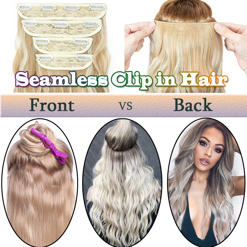 Double Weft Clip-In Human Hair Extensions Full Head - Multiple Colors & Lengths