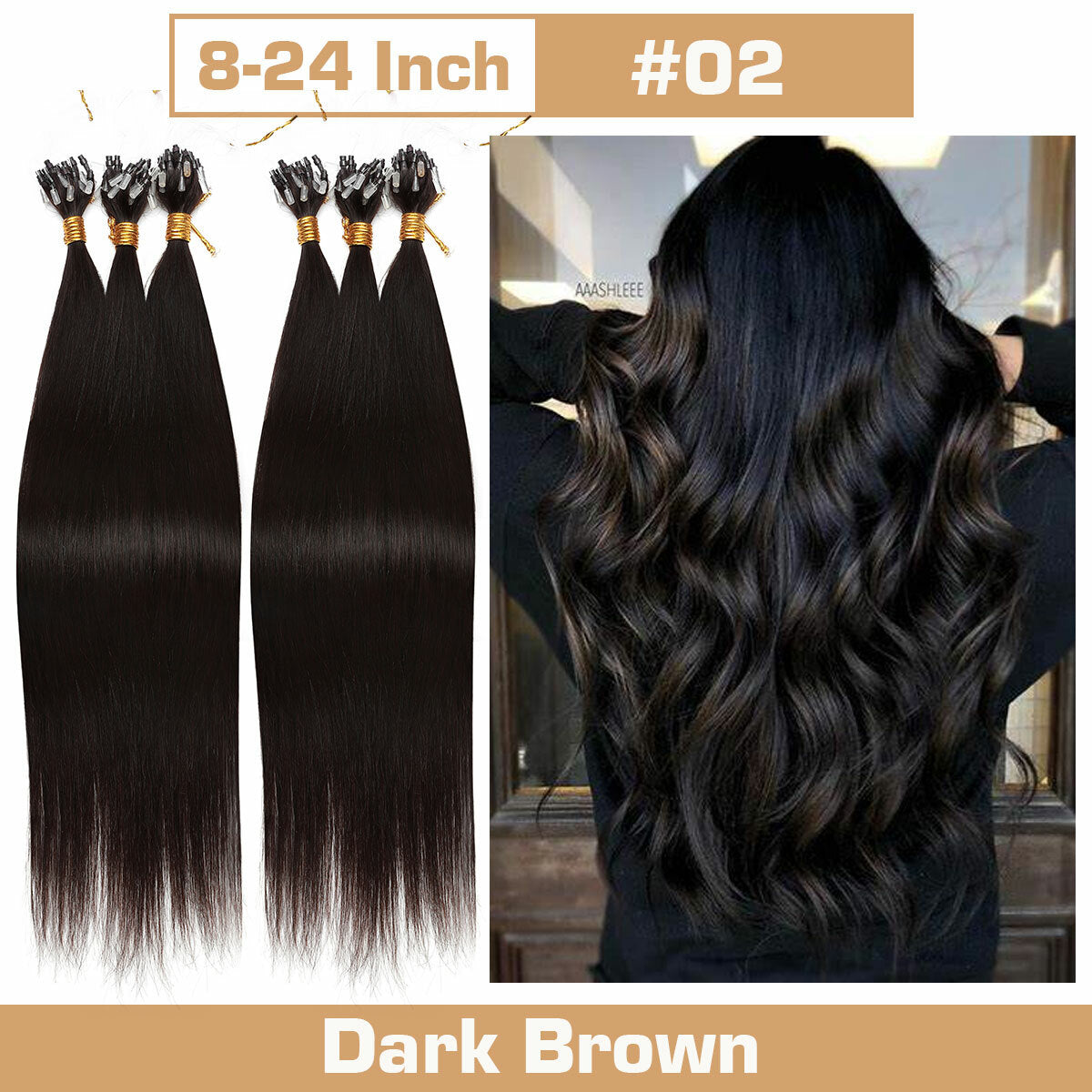 Thick Micro Loop Human Hair Extensions - Remy 100% Human Hair, Nano Beads, Multiple Lengths & Colors