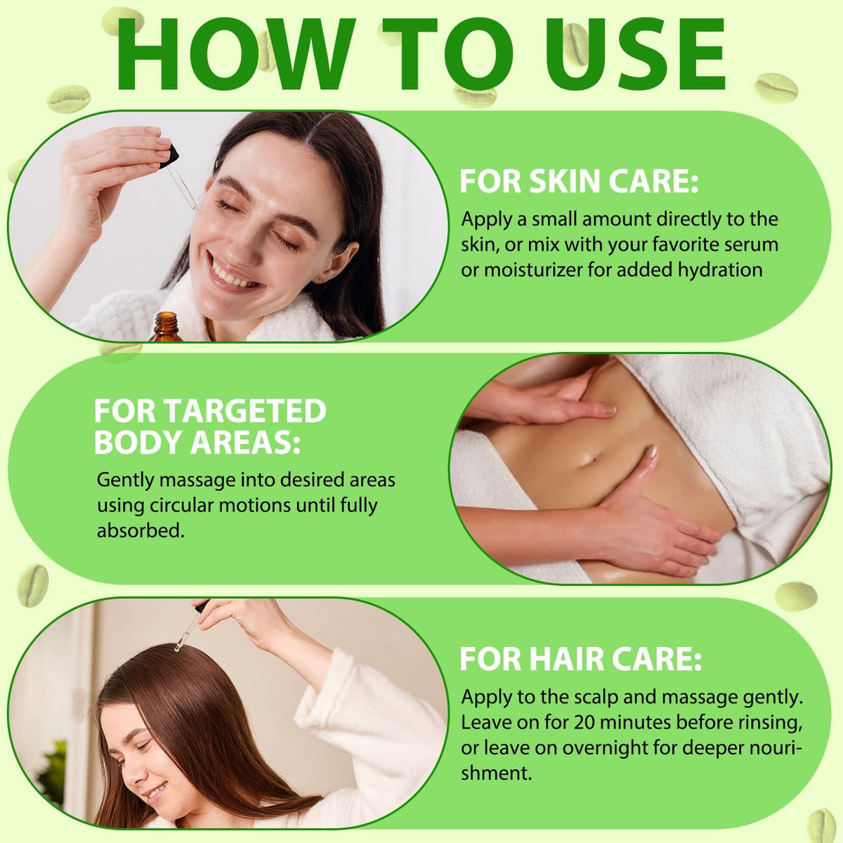 Green Coffee Bean Oil - Organic Body, Face & Hair Nourishing Oil 2 Fl Oz