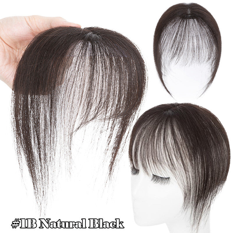 Clip-In Human Hair Bangs Extension with Wispy & French Styles - Natural & Dark Brown