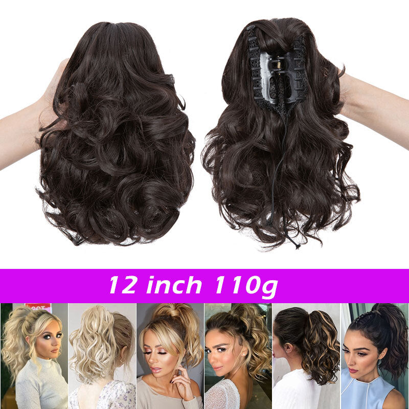 26-Inch Real Human Hair Ponytail Extension with Claw Clip - Thick Hairpiece