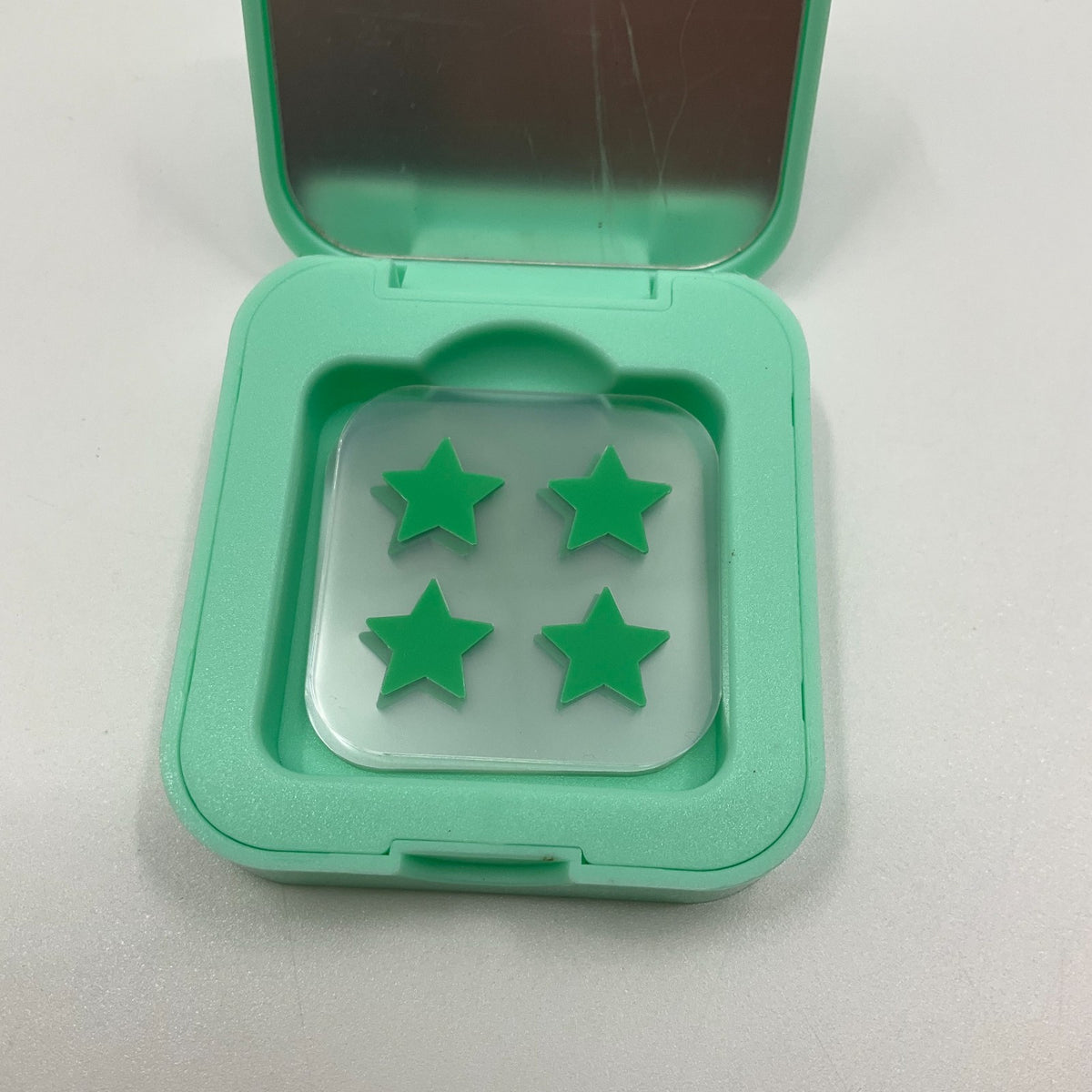 Star Hydrocolloid Acne Patches with Mirror Compact - 60 Patches, Refillable & Travel-Friendly