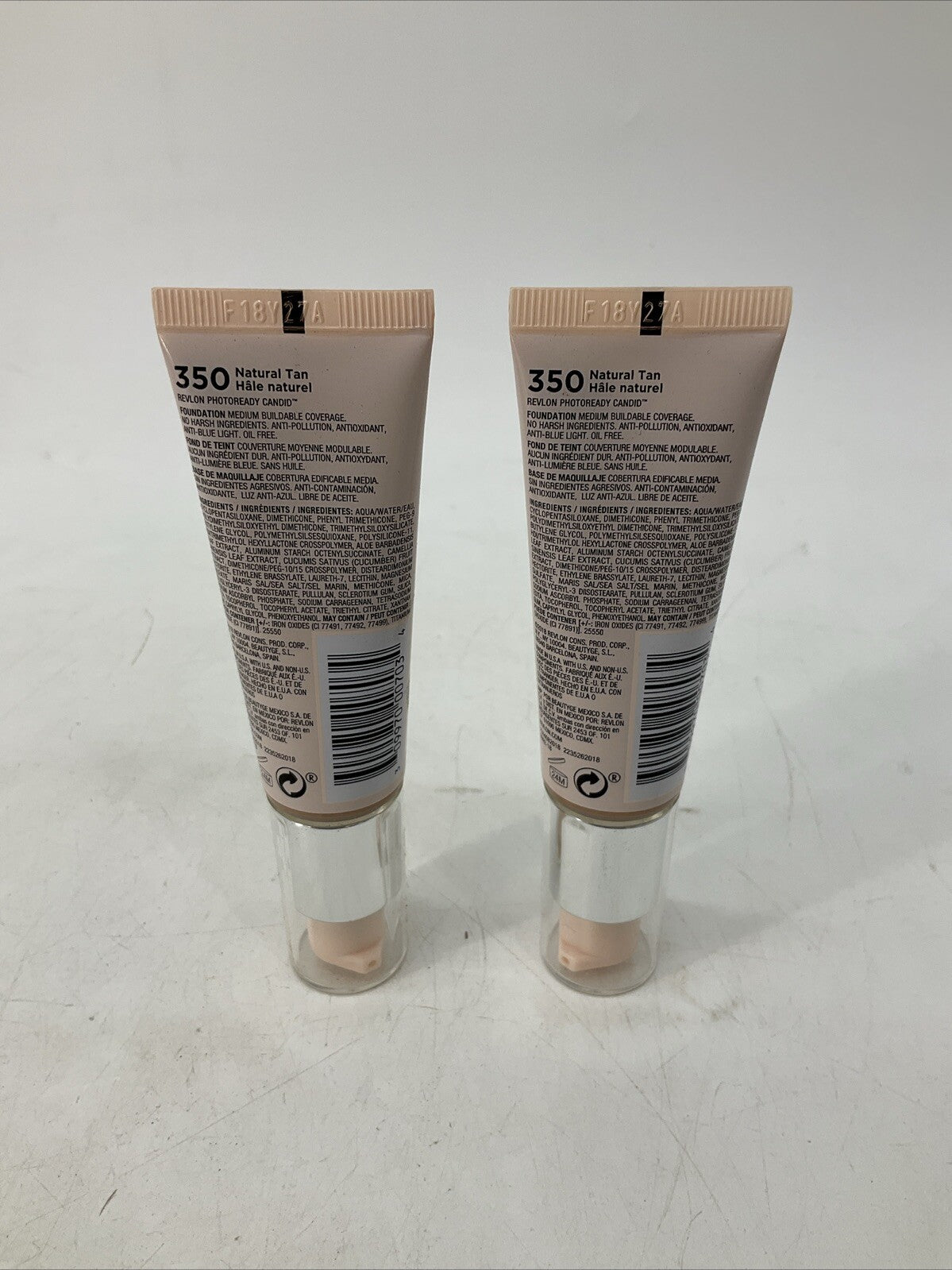 2 Pack Revlon PhotoReady Candid Anti-Pollution Foundation #350 Tan 0.75oz - New