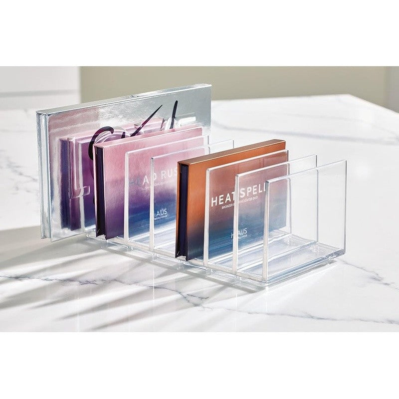 Modular Stackable Makeup Organizer with Transparent Dividers - Cosmetic Storage