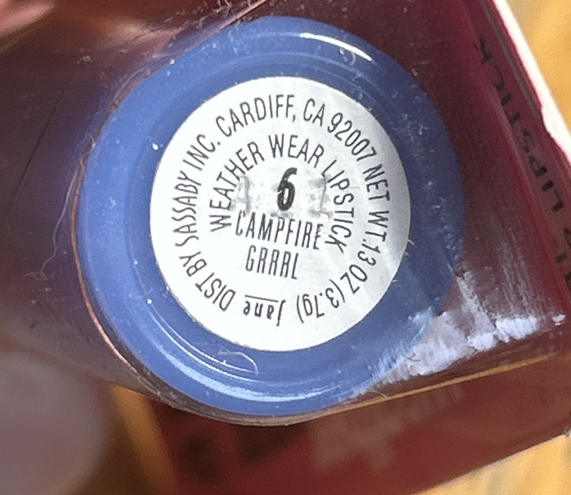 Jane Weather Wear Lipstick #6 Campfire Girl Anti-Chap Lip Balm
