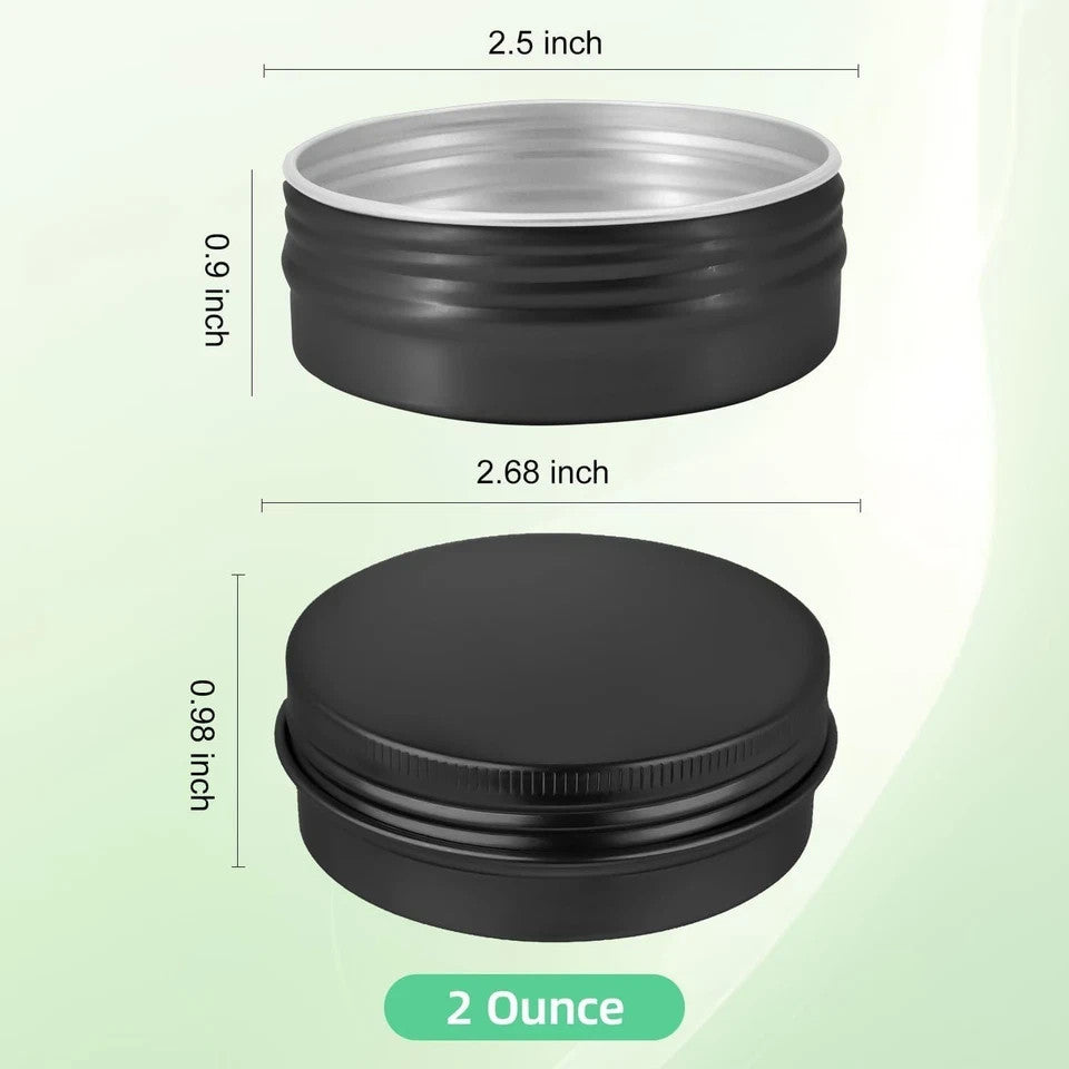 60 Pack 2 oz Aluminum Salve Tins with Lids for Cosmetics & Storage