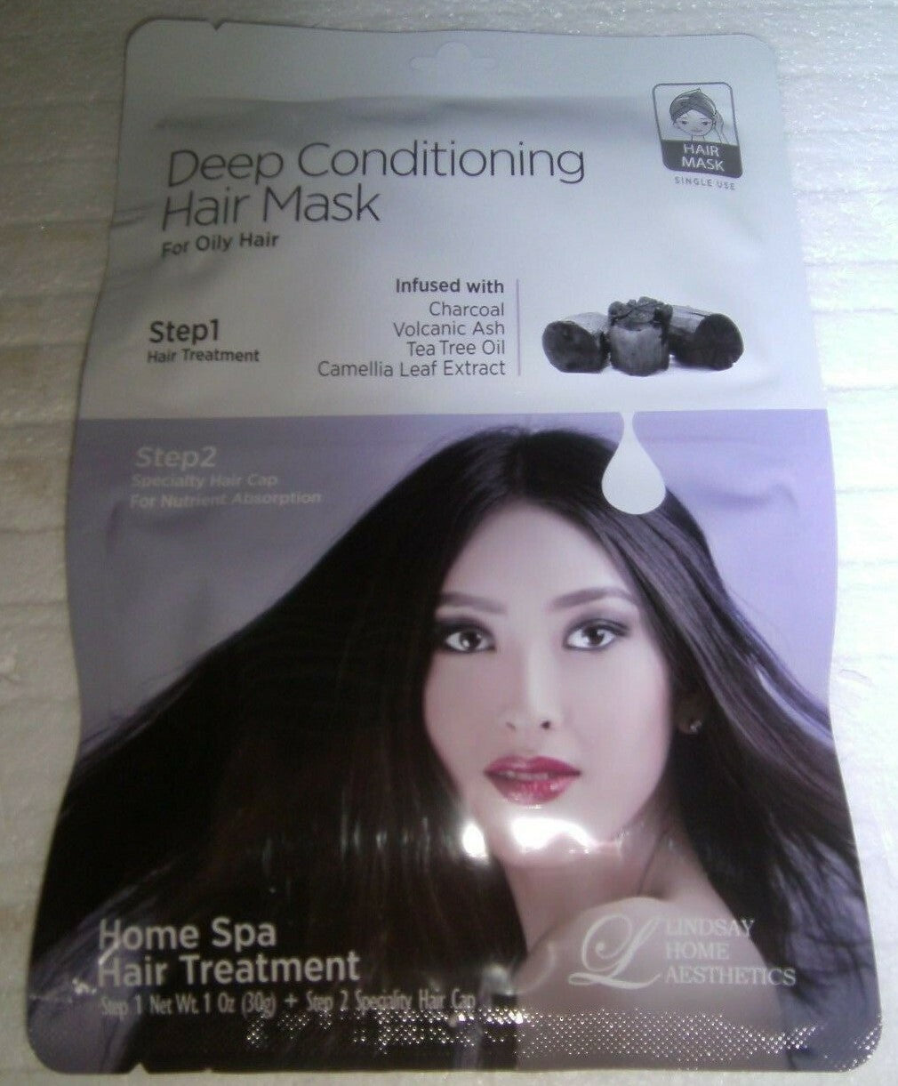 Deep Conditioning Hair Mask for Oily Hair - 4 Pack with Charcoal & Tea Tree Oil