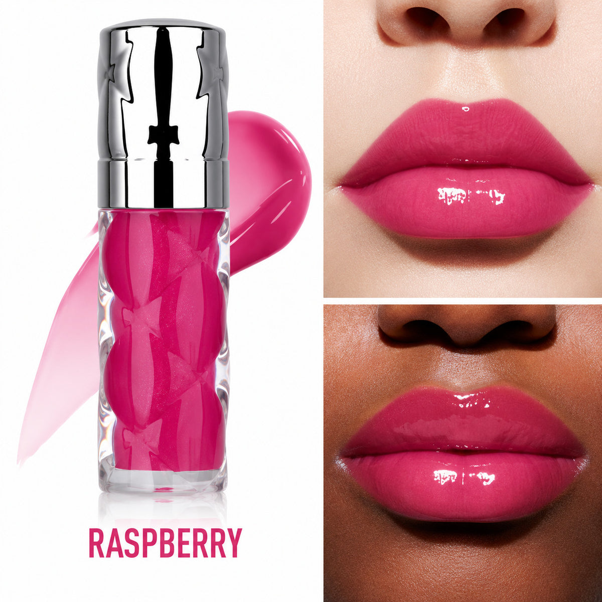 Lip Gloss with Hydrating Shea & Jojoba - Vibrant Raspberry Shade