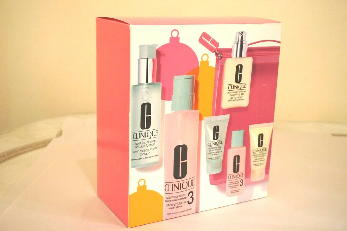Clinique 3-Step Skin Care Set for Oily & Combination Skin - Full & Travel Sizes
