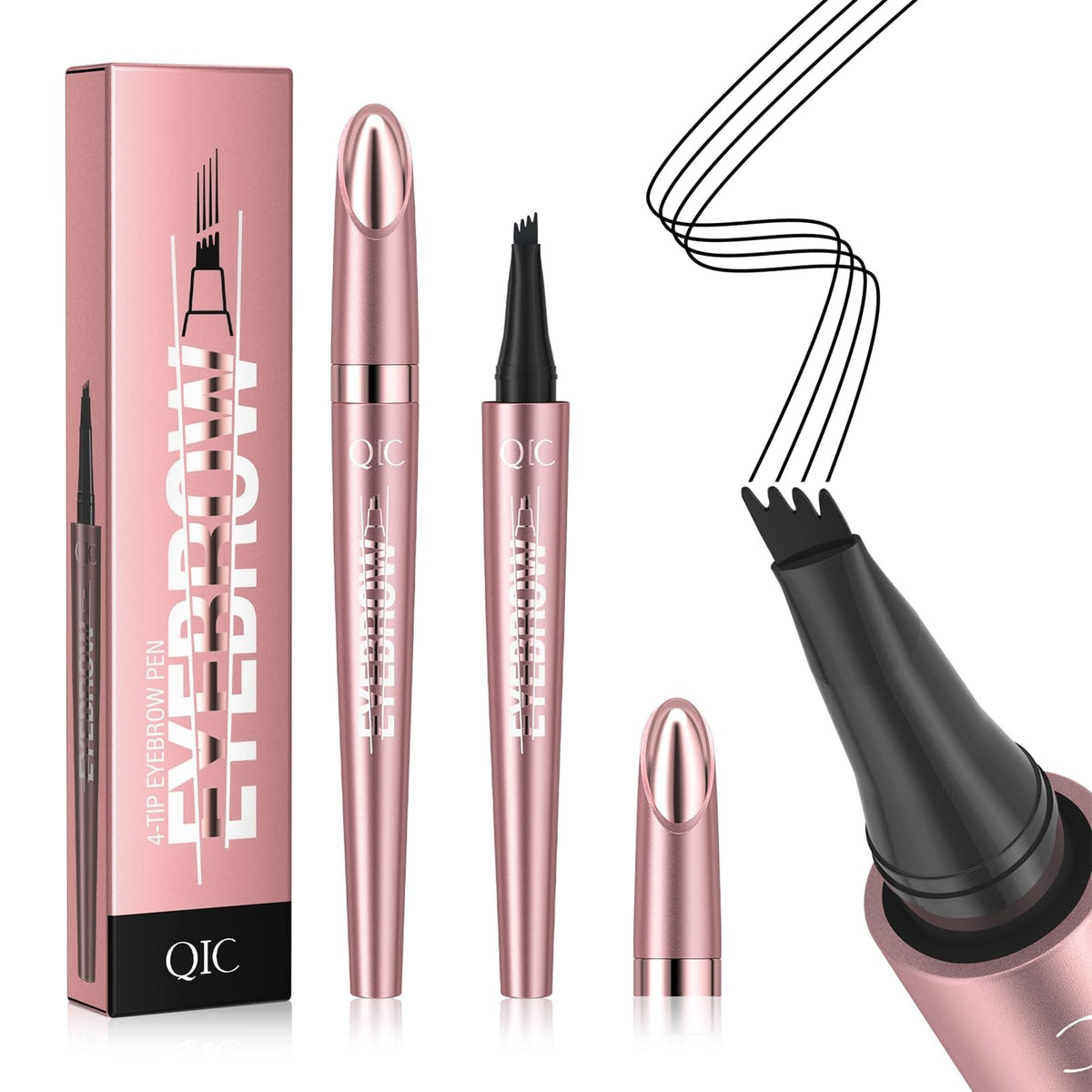 Microblading Eyebrow Pen Waterproof Hair Stroke Brow Marker - Black