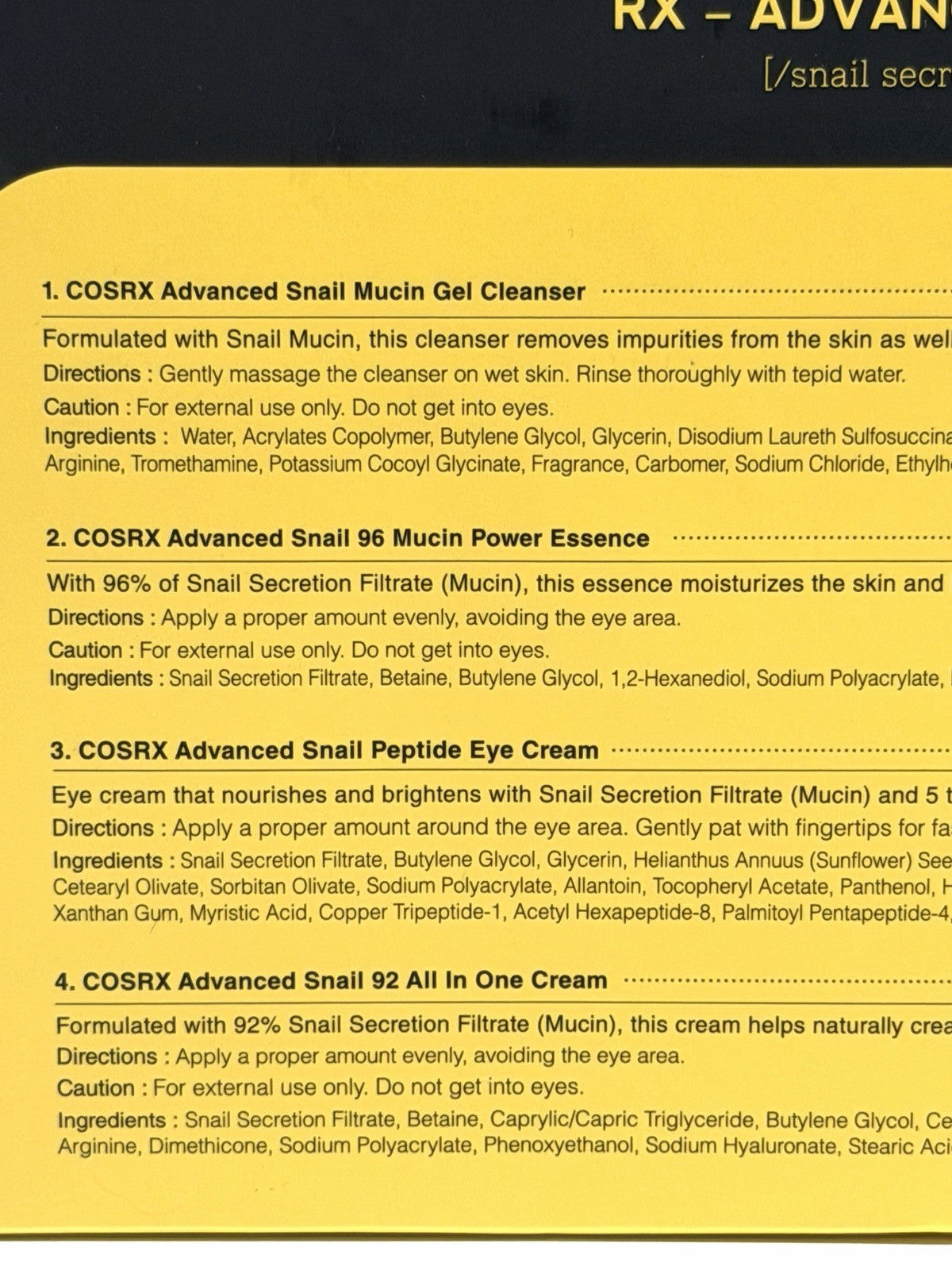 COSRX All About Snail 4-Step Travel Skincare Set for Dry Skin & Dark Spots