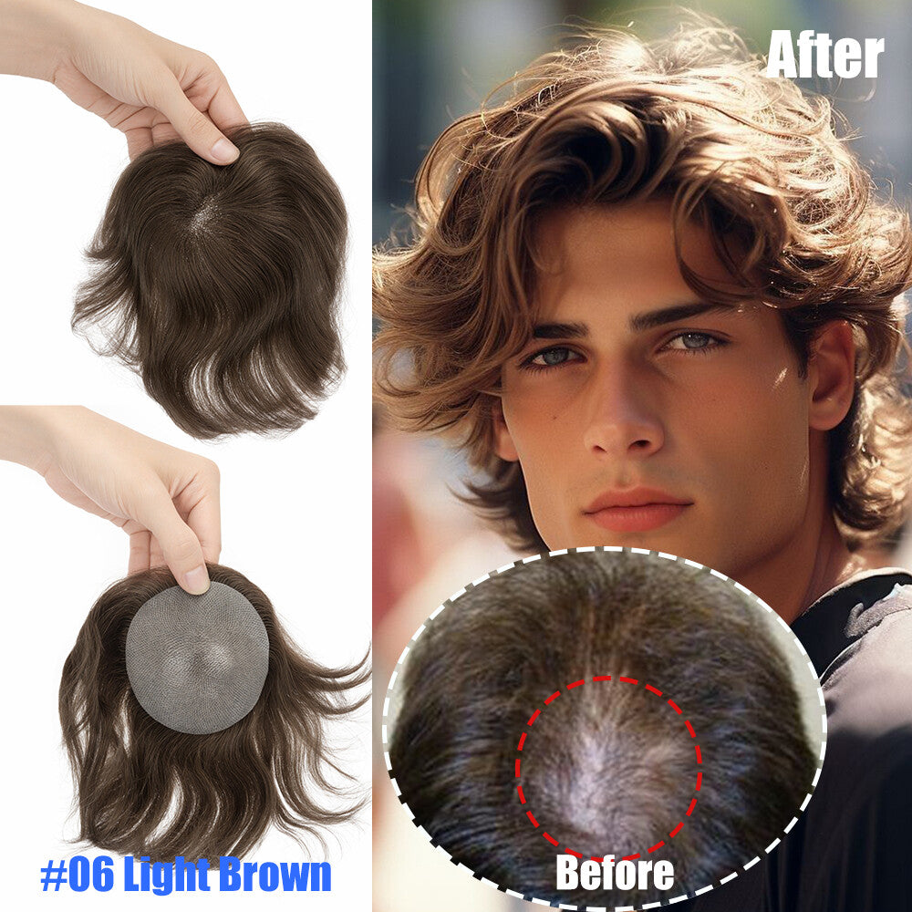 Men's Hair Patch for Bald Spot, Receding Hairline & Hair Loss Cover Up