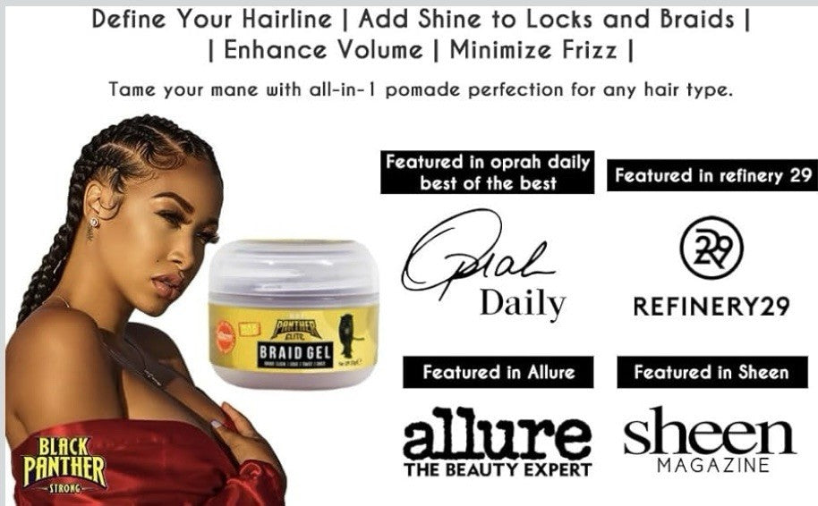 Edge Control Pomade for Braids Locs & Twists 3 Pack with Brush