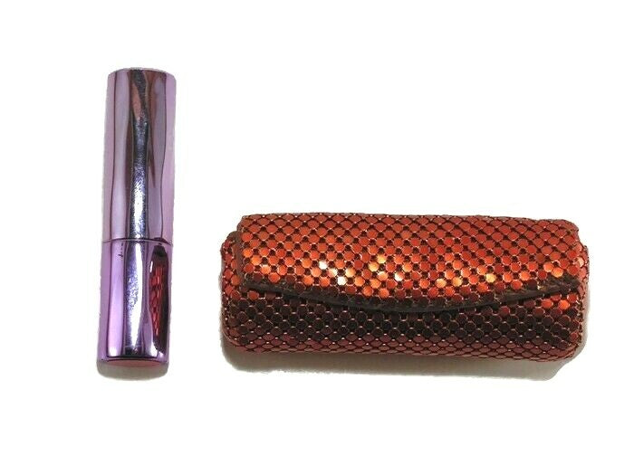 Metal Mesh Lipstick Case with Mirror - Fits 8.5cm Round Lipsticks, Unbranded