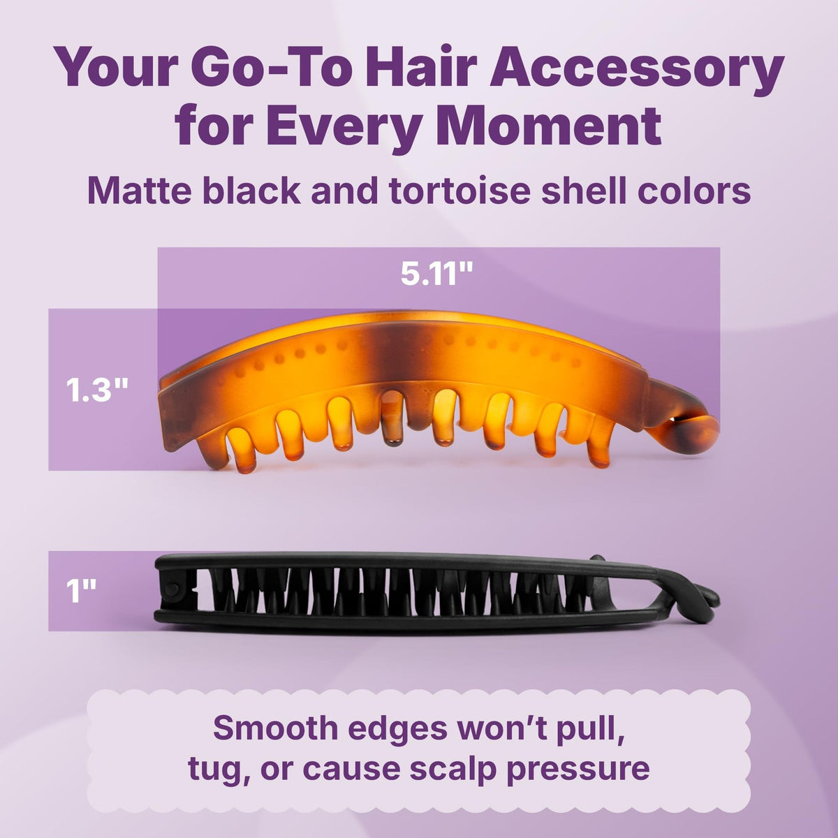 Goody Large Banana Clip Set, Stylish, Secure 2 Count (Pack of 1),