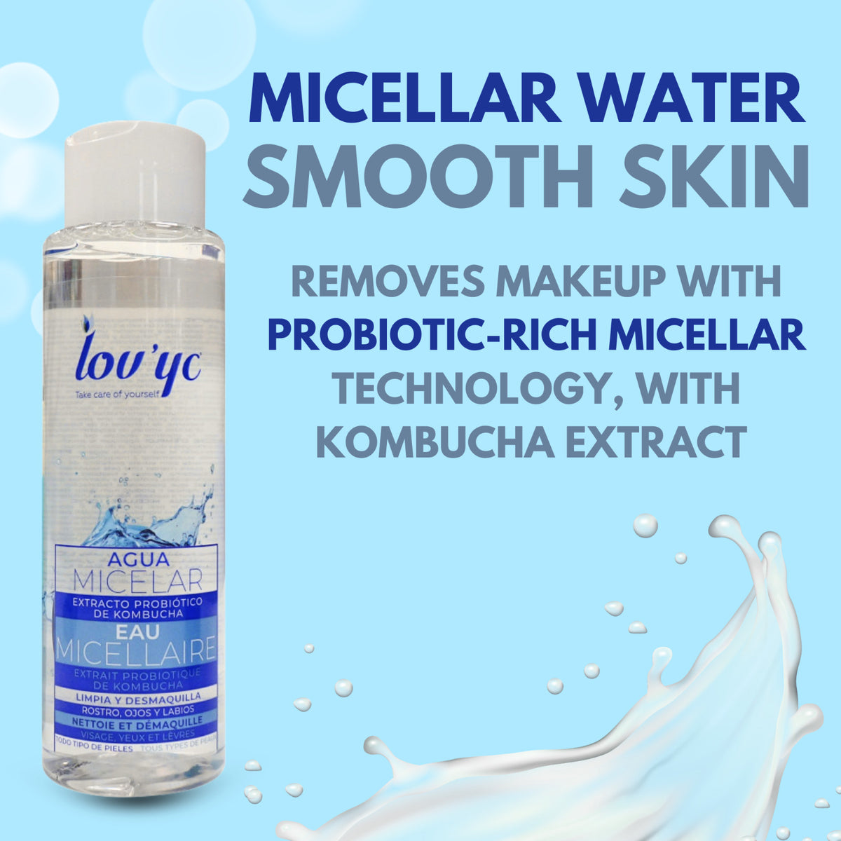 Micellar Water with Kombucha Extract – Gentle Facial & Eye Cleanser for All Skin Types