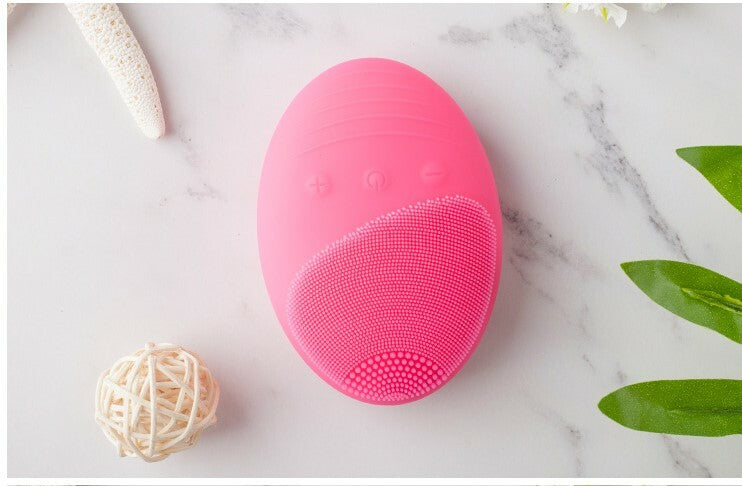 Wireless Electric Facial Cleansing Brush with LED Light Therapy Waterproof Skin Care Device