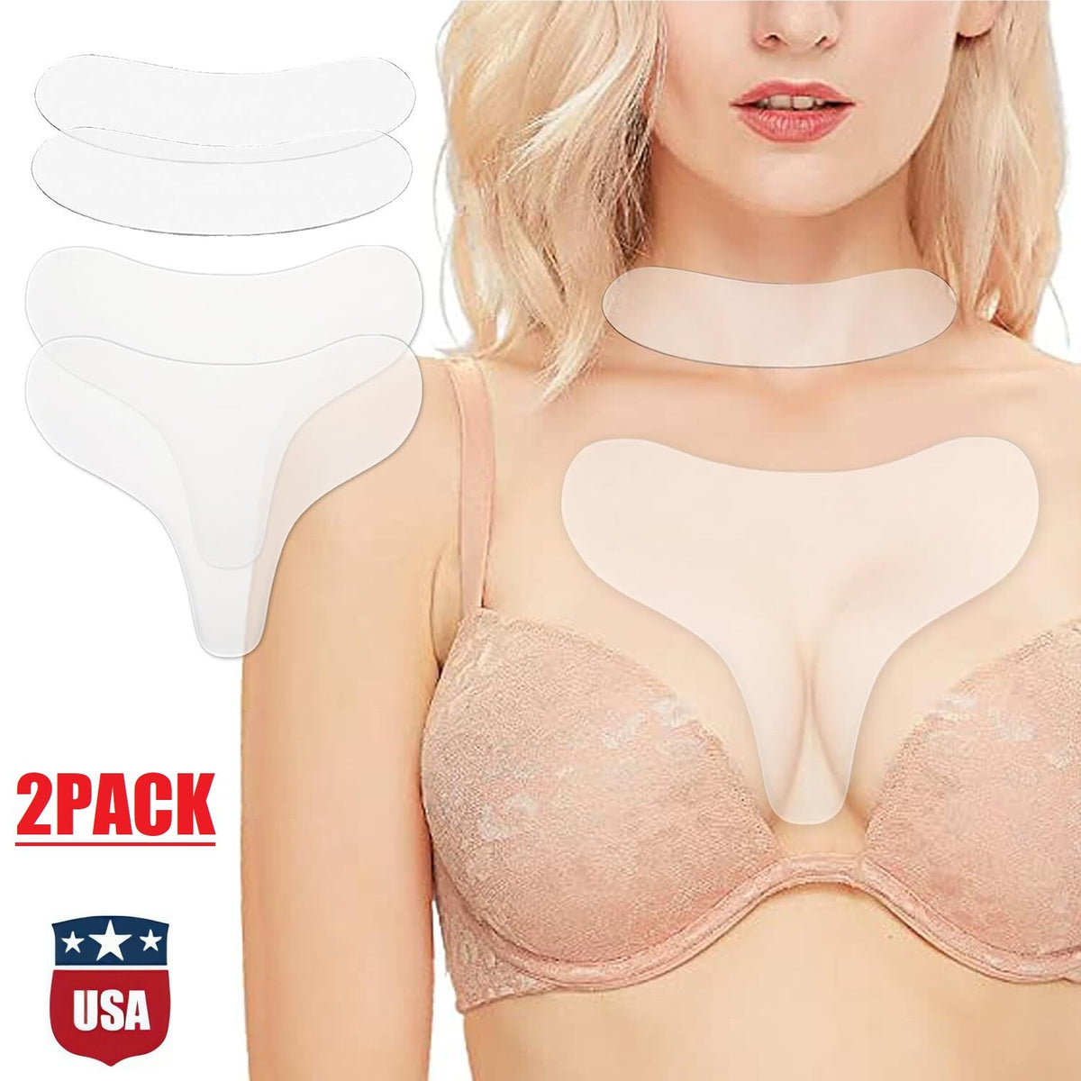 Reusable Silicone Anti-Wrinkle Chest & Neck Pads Set - Skin Care