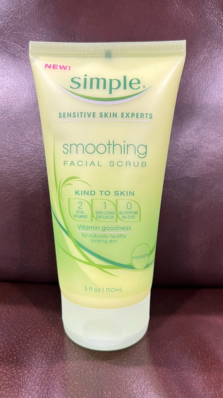 Simple Smoothing Facial Scrub 5oz/150ML Face Wash Gently Exfoliates