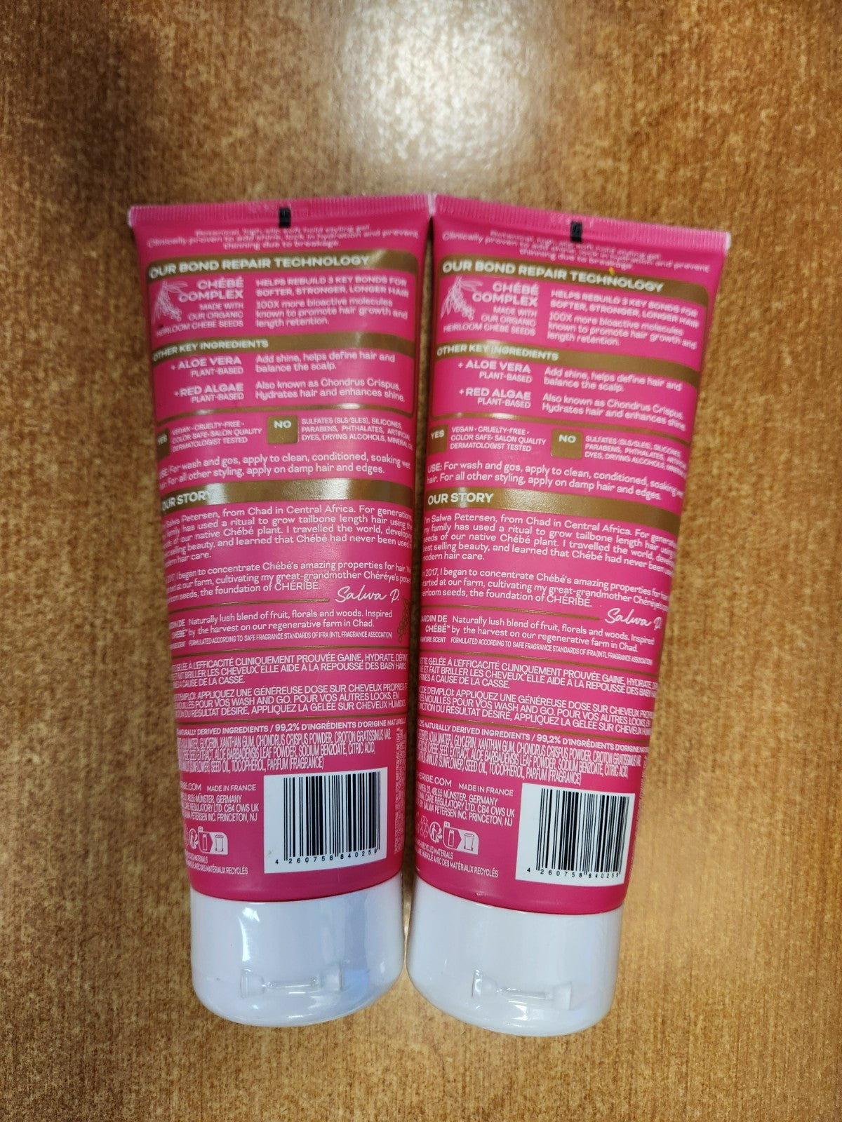 Cheribe Soft Hold Hair Gel - Natural Styling Gel for Curly & Textured Hair, 8 oz - Pack of 2